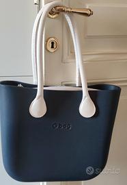 Borsa O'BAG blu manici bianchi a spalla