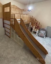 Letto singolo soppalcato