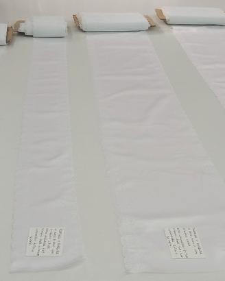 tramezzi/bordure  in raso bianco con disegno laser