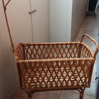 Culla neonato in vimini anni 50 vintage