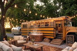 American Schoolbus 9.5 mt camper/glamping viaggio