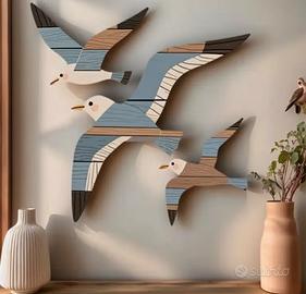 3 decorazioni in legno