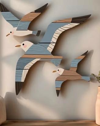 3 decorazioni in legno