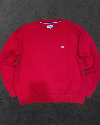 Maglione rosso Tommy Jeans, cotone, taglia M