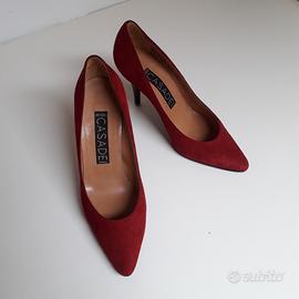 CASADEI decollete rosse vintage n 38/37,5 camoscio