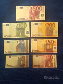 "EURO" SERIE 7 Pz LAMINA D'ORO COLORATI