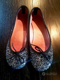 Ballerine Glitter Nero bambina