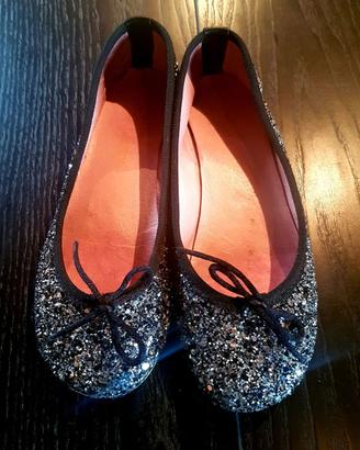 Ballerine Glitter Nero bambina