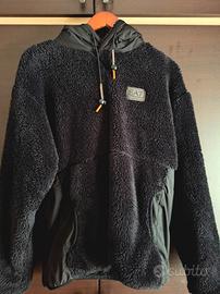 Felpa nera pelliccia sintetica EA7 Emporio Armani