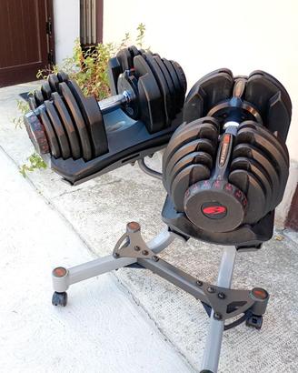 Manubri palestra Bowflex da 4,5 a 41 kg + carrello