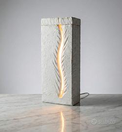 ANIMA Lampada led artigianale in Pietra di Padula