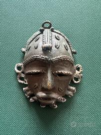 Maschera passaporto in bronzo - arte africana