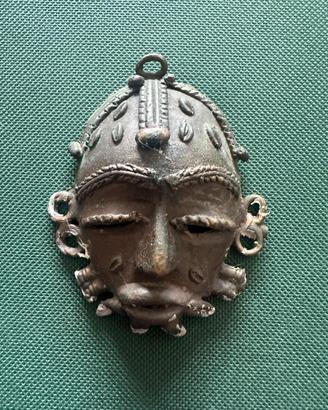 Maschera passaporto in bronzo - arte africana