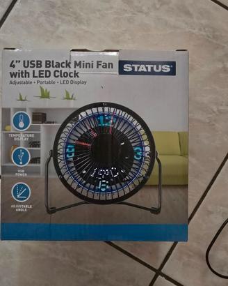Mini Ventilatore USB 4" con LED – da riparare