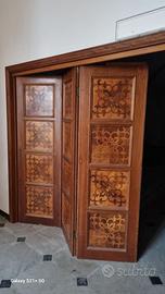 Porte in legno intarsiato