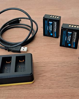 Fujifilm 3 batterie np w126s e caricabatterie 