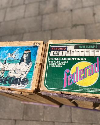 Cassette legno frutta  Argentina anni 1970