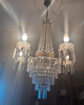 Lampadario Vintage stile imper con cristalli