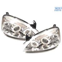 FARI PER OPEL CORSA C 00-06 ANGEL EYES FONDO CROMA