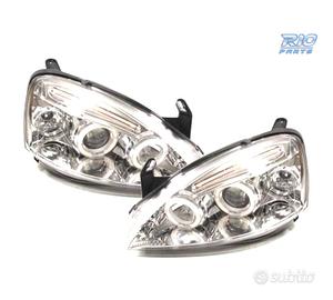 FARI PER OPEL CORSA C 00-06 ANGEL EYES FONDO CROMA