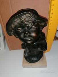 Scultura in bronzo Fine 800 Michetti  contadinello