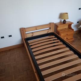 LETTO SINGOLO-RETE A DOGHE E COMODINO