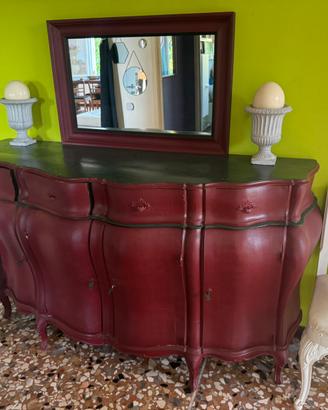 Credenza specchio e 4 sedie