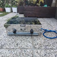 Barbecue a gas acciaio inox 2 fuochi con coperchio