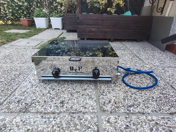 Barbecue a gas acciaio inox 2 fuochi con coperchio