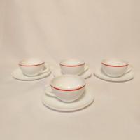 Servizio caffè vintage anni '70 in vetro opalino