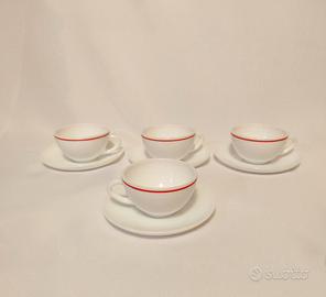 Servizio caffè vintage anni '70 in vetro opalino