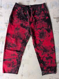 Pantaloni Volcom rosso nero tie-dye cotone
