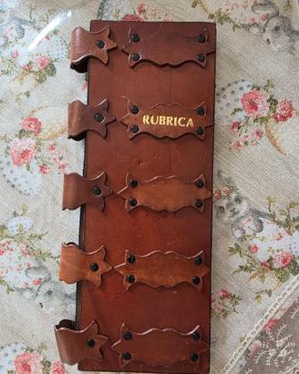 Rubrica Telefonica Vintage da Tavolo in Pelle