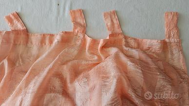 2 tende rosa pesca con passanti 280x140cm