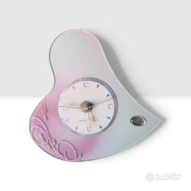 Orologio vintage anni 80 cuore rosa vetro Coquette