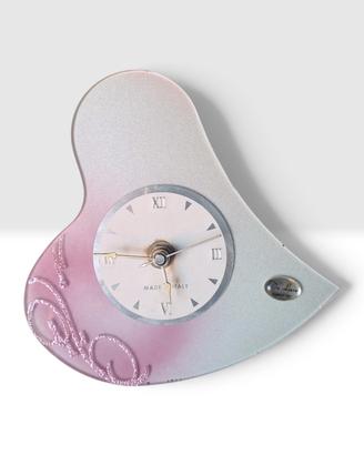Orologio vintage anni 80 cuore rosa vetro Coquette