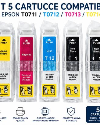 Set 5 Cartucce Compatibili Epson Nuove  Sigillate 