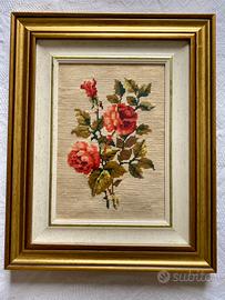 Ricamo a punto croce rose rosse (ricamo a mano)