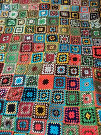 Plaid coperta motivi uncinetto 