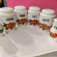 4 Barattoli Cucina E 1 Spezie E 1 Pepe Vintage Ann