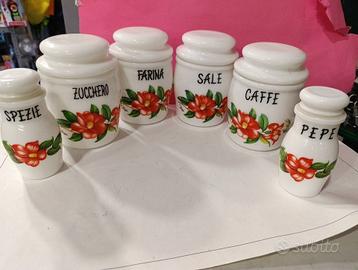 4 Barattoli Cucina E 1 Spezie E 1 Pepe Vintage Ann