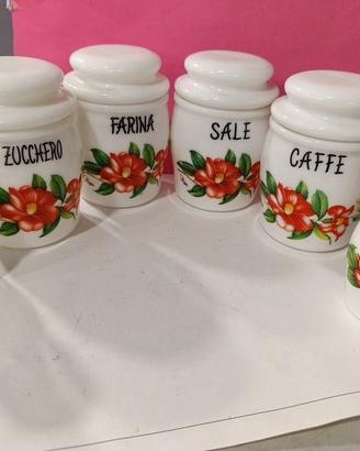 4 Barattoli Cucina E 1 Spezie E 1 Pepe Vintage Ann