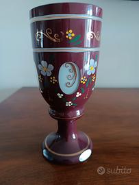 Antico bicchiere di cristallo molato 