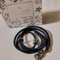 Bracciale Trollbeads completo cuoio e argento