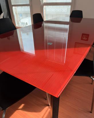 Tavolo in vetro da pranzo, soggiorno o ufficio