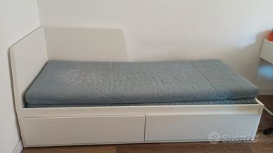 letto singolo Ikea con altro letto estraibile 