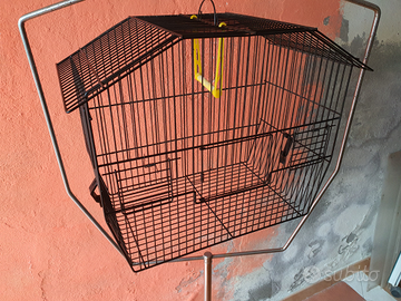 Gabbia uccellini esotici mandarini piedistallo