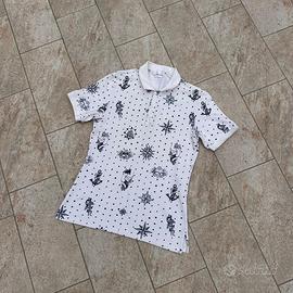 Polo bianca con stampa nautica