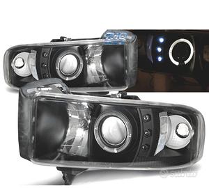 FARI PER DODGE RAM 94-01 LED OCCHI ANGELI NERO