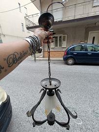 lampadario ferro battuto 